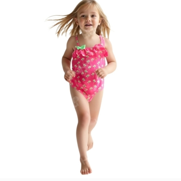 Toddler Girl 4t-5t Pink Flamingo Swim Suit - Picture 6 of 6